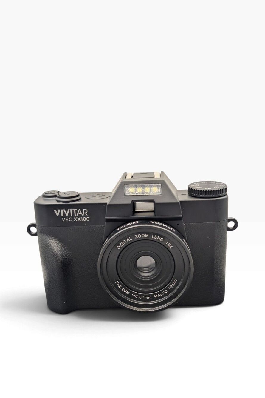 Vivitar VEC XX100 4K Wi-Fi Digital Camera 3" Flip Screen Macro Wide Lens Kit BLK